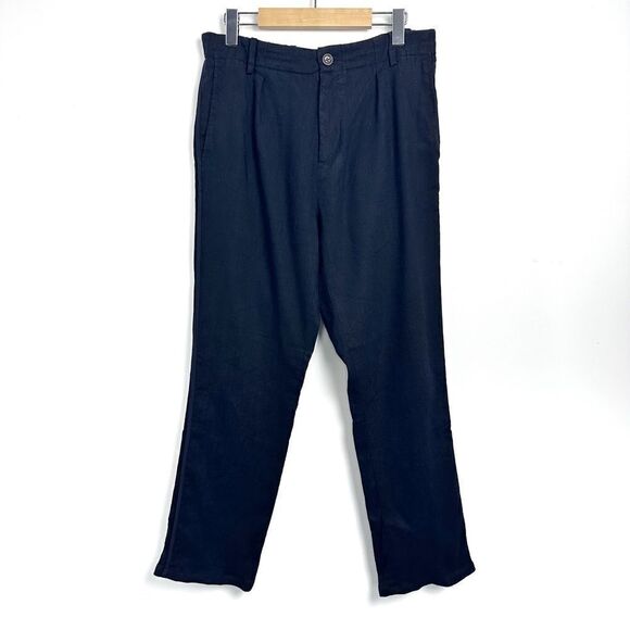 Vince Navy Linen Blend Ankle Pant Sz 30 - Picture 1 of 16